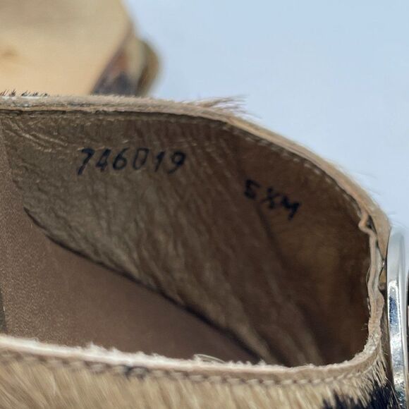 Costa Blanca Animal Print Buckle Open Toe Wooden Heel Shoe 5.5 - Picture 9 of 10